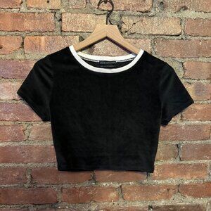 Urban Outfitters cropped fitted velvet tee